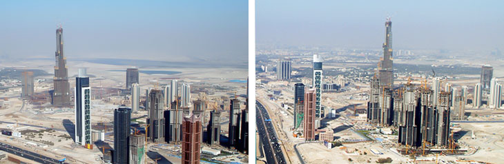 Burj Khalifa construction photography